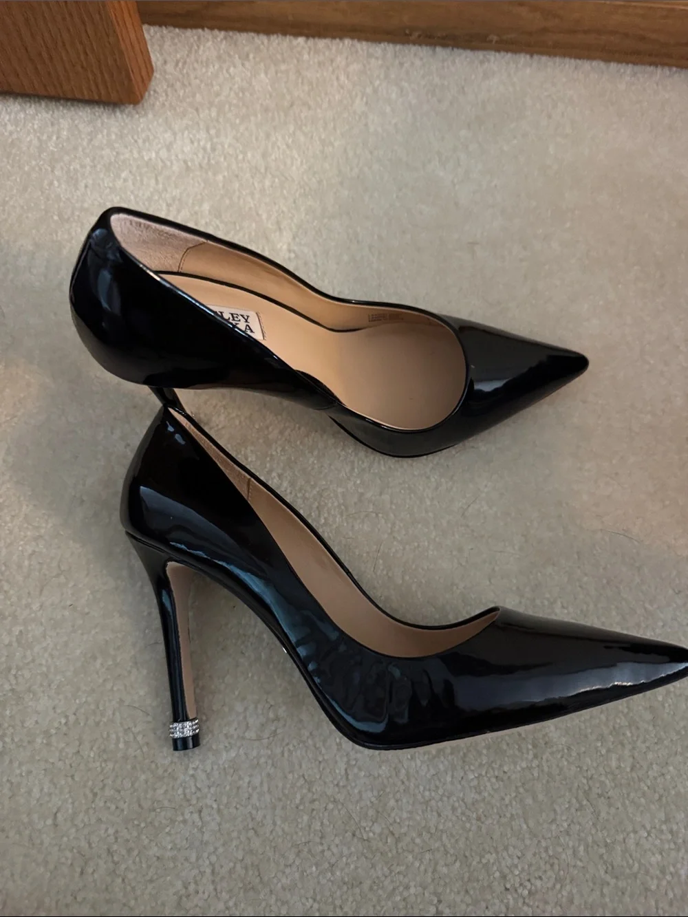 Badgley Mischka Black Patent Pointed-Toe Stiletto Pumps